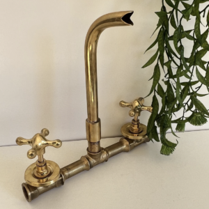 Moroccan Brass Faucet in Unlacquered Brass Finish - Vintage Charm with Timeless Elegance